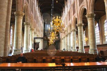 DELFT, THE NETHERLANDS - APRIL 7, 2012 :  The interior of the church. Netherlands, Delft