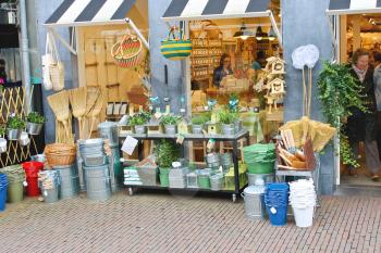 DELFT, THE NETHERLANDS - APRIL 7, 2012 : Household goods in store for garden. Delft, Holland