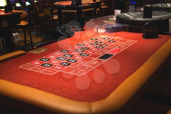 LAS VEGAS, NEVADA, USA - OCTOBER 23, 2013 :Table roulette in a casino Treasure Island. Las Vegas