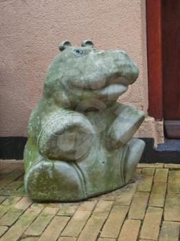 Sculpture hippo in the Dutch city of Gorinchem. Netherlands 