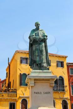 Statue of poet Paolo Sarpi in Venice, Italy