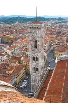 FLORENCE, ITALY - MAY 08, 2014: Top view of the historic center of Florence, Italy