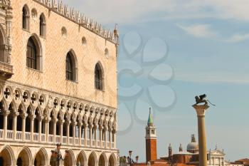 View of Doge's Palace at San Marco square, Venice, Italy 