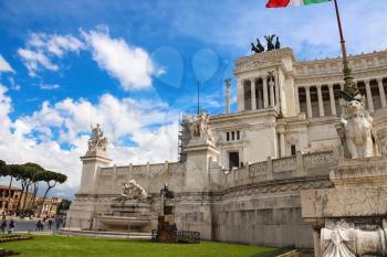 ROME, ITALY - MAY 03, 2014: Tourists at the monument to Victor Emmanuel II. Piazza Venezia, Rome  , Italy
