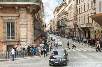 ROME, ITALY - MAY 03, 2014: People on the   street in Rome, Italy