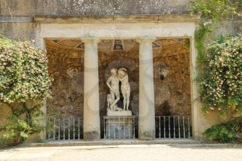 FLORENCE, ITALY - MAY 08, 2014: Fountain in the Boboli gardens, are one of the most famous works of landscape art of the XVI century.