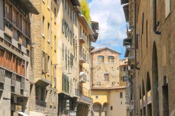 FLORENCE, ITALY - MAY 08, 2014: Houses on the street of the ancient Italian city Florence. Florence - the administrative center of the region of Tuscany. Population of more than 373,000 people 