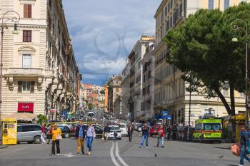 ROME, ITALY - MAY 04, 2014: People on the street in central Rome, Italy