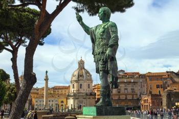 ROME, ITALY - MAY 04, 2014: Statue of Emperor Marcus Nerva  in Rome, Italy