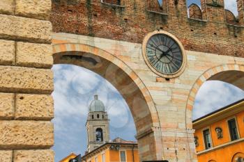 Medieval city gate. Verona, Italy