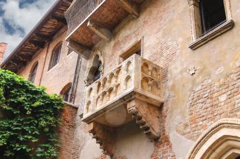 Juliet balcony in courtyard of the museum. Verona, Italy