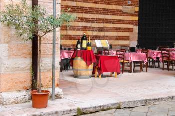 VERONA, ITALY - MAY 7, 2014: Bar Ristorante Della Ragione, Verona, Italy