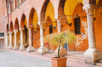 VERONA, ITALY - MAY 7, 2014: In the courtyard of the Palazzo del Capitano, Piazza Dante, Verona, Italy