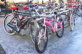 Bicycle parking in the Dutch town Den Bosch.