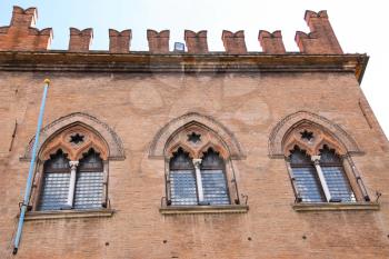 Facade of the Palace notaries (Palazzo dei Notai) on Piazza Maggiore in Bologna. Italy