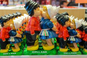 Amsterdam Schiphol, Netherlands - April 18, 2015: Sale of  gifts at the airport Amsterdam Schiphol, Netherlands