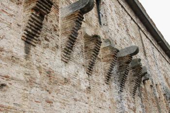 Wall of medieval Sigismondo Castle (Castello Sidzhizmondo) in Rimini, Italy.
