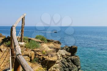 The coast of the Tyrrhenian Sea, Marciana Marina on Elba Island, Italy