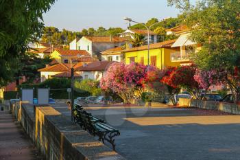 View of small picturesque town Marciana Marina on Elba Island, Italy
