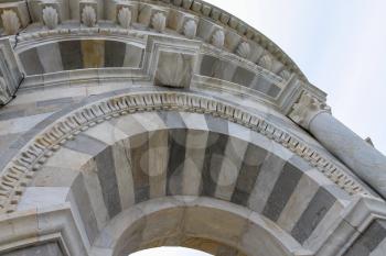 Arch part of the Leaning Tower in Pisa, Italy