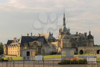 Chantilly, France - July 09, 2012: Famous Chateau de Chantilly (Chantilly Castle, 1560)