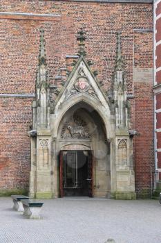 Ancient door of St. Martins Cathedral in Utrecht, the Netherlands