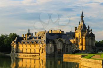 Famous Chateau de Chantilly (Chantilly Castle). Oise, France