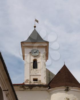 Clock tower of Palanok Castle. Mukachevo, Ukraine