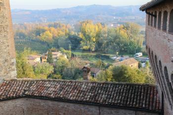 Vignola, Italy - October 30, 2016: Historic city center. Top view from fortress. Emilia-Romagna, Modena