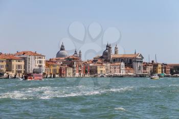 Venice, Italy - August 13, 2016: Passengers boats with tourists in the Adriatic Sea