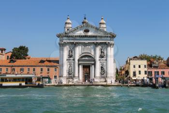 Venice, Italy - August 13, 2016: the Church of Santa Maria del Rosario (Gesuati). View from Giudecca Canal