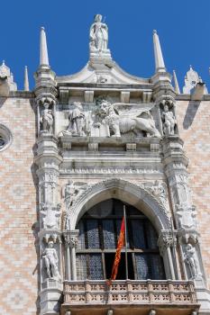 Facade of famous Doge's Palace in Venice, Italy