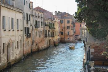 Venice, Italy - August 13, 2016: Famous water streets of historic city center