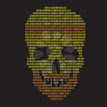 Royalty Free Clipart Image of a Skull on Black Background 