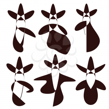 Royalty Free Clipart Image of Silhouette Figures
