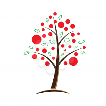 Royalty Free Clipart Image of an Apple Tree Background