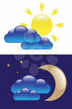 Royalty Free Clipart Image of a Day and Night Background