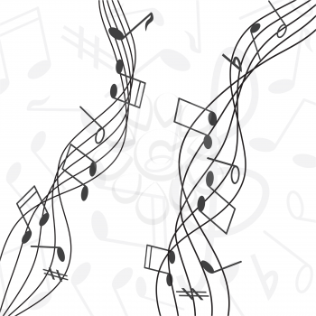 Royalty Free Clipart Image of music notes