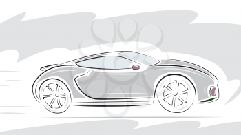 Royalty Free Clipart Image of a Racing Sport Car