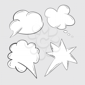 Royalty Free Clipart Image of a Speech Bubbles Set