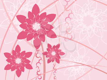 Royalty Free Clipart Image of a Pink Flowered Background