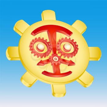 Royalty Free Clipart Image of a Sun Gear Mechanism