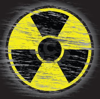 Royalty Free Photo of a Scratched Nuclear Danger Sign