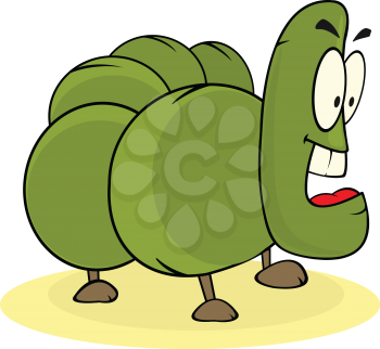 funny hungry cartoon caterpillar vector illustration