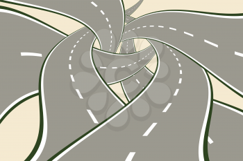 Tangled Roads Modern Choice Concept vector illustration.