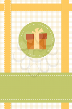 Celebration present gift card template vector illustration.