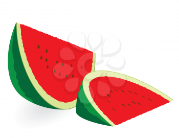 Watermelon slices isolated on white