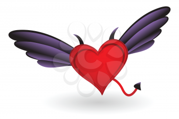 Heart with Horns, Tail and Wings.