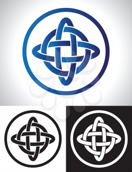 Quarternary celtic knot design vector illustration.