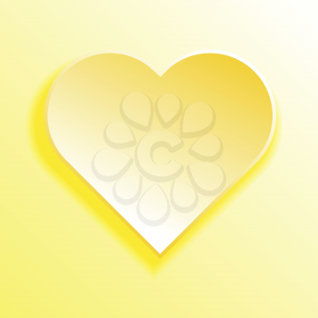 Yellow heart symbol festive card vector illustration.